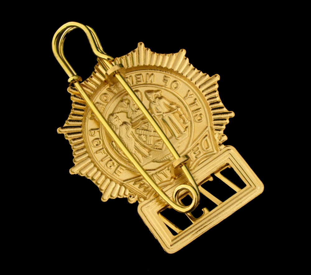 NYPD New York Police Detective Badge Solid Copper Replica Movie Props With No.7797