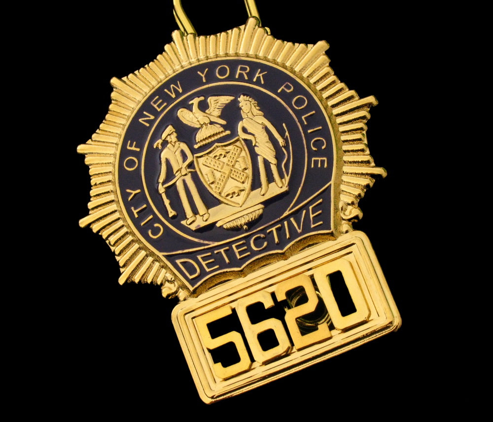 NYPD New York Police Detective Badge Solid Copper Replica Movie Props With No.5620