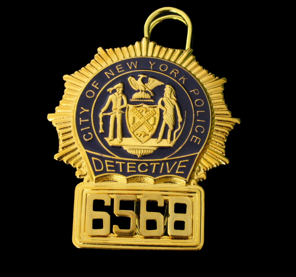Insigne de détective de la Police de New York NYPD, réplique en cuivre massif, accessoires de film avec No.6568