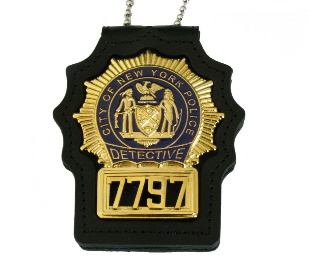 NYPD New York Police Detective Badge Solid Copper Replica Movie Props With No.7797