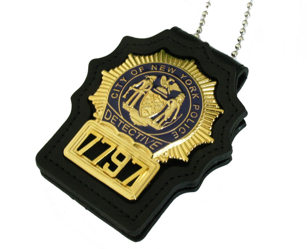 NYPD New York Police Detective Badge Solid Copper Replica Movie Props With No.7797