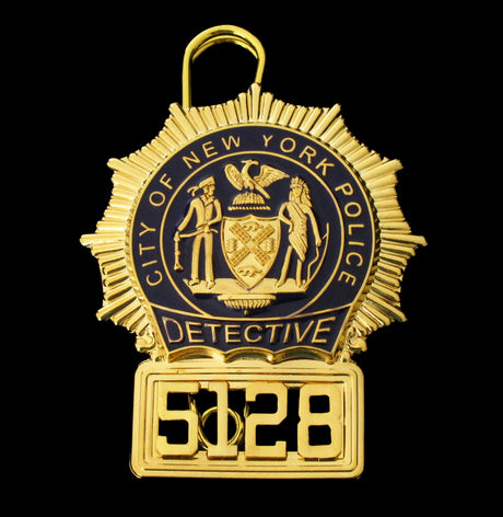 NYPD New York Police Detective Badge Solid Copper Replica Movie Props With No.5128