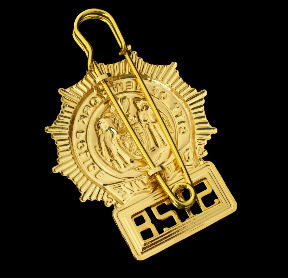 NYPD New York Police Detective Badge Solid Copper Replica Movie Props With No.5128