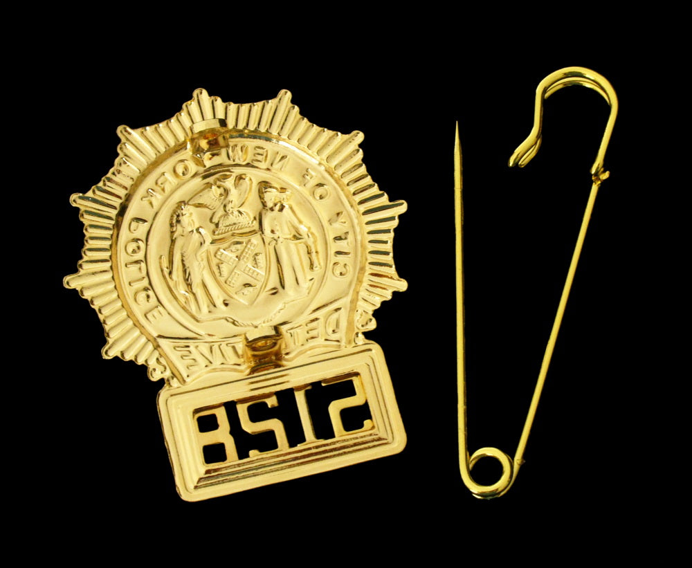 NYPD New York Police Detective Badge Solid Copper Replica Movie Props With No.5128