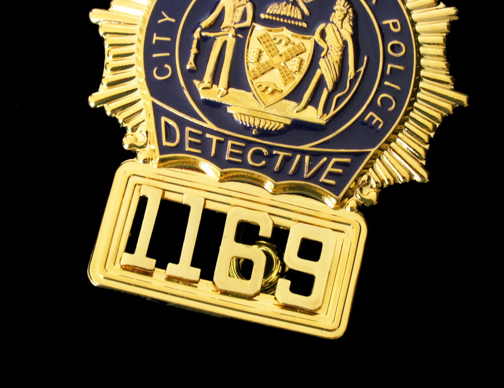 NYPD New York Police Detective Badge Solid Copper Replica Movie Props With No.1169