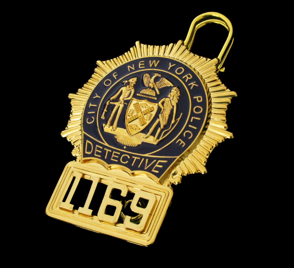 NYPD New York Police Detective Badge Solid Copper Replica Movie Props With No.1169