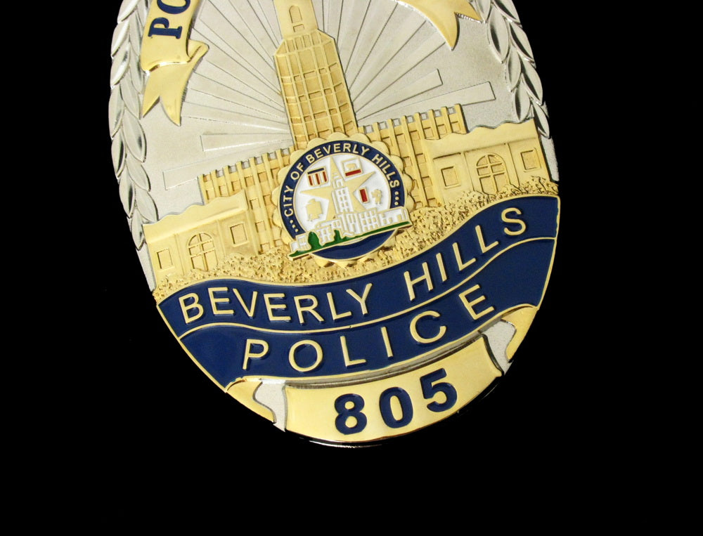 Beverly Hills Police Officer Badge Solid Copper Replica Movie Props With Number 805