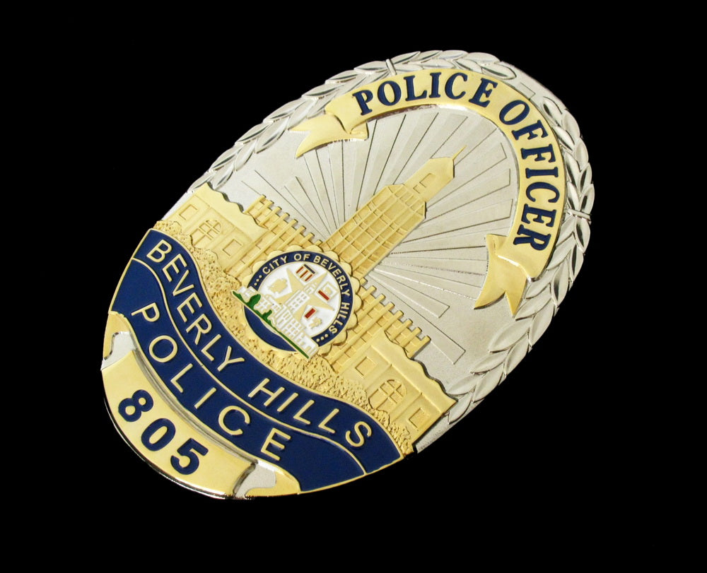 Beverly Hills Police Officer Badge Solid Copper Replica Movie Props With Number 805