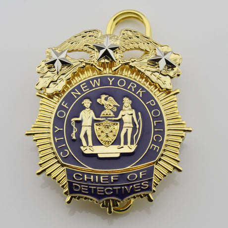 NY New York Police Badge Replica Movie Props 1/2/3/4 Star (Optional)