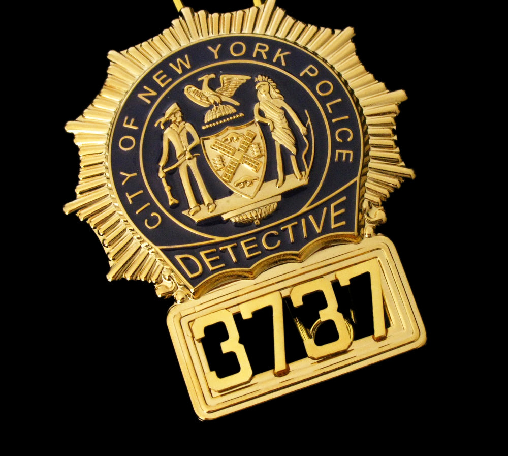 NYPD New York Police Detective Badge Solid Copper Replica Movie Props With No.3737