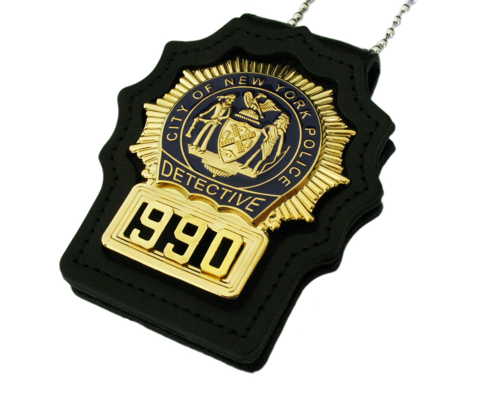 NYPD New York Police Detective Badge Solid Copper Replica Movie Props With No.990