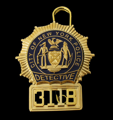 NYPD New York Police Detective Badge Solid Copper Replica Movie Props With No.3118