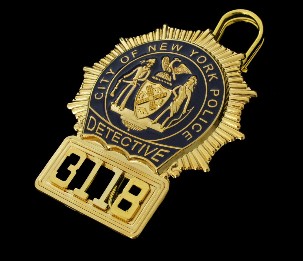 NYPD New York Police Detective Badge Solid Copper Replica Movie Props With No.3118