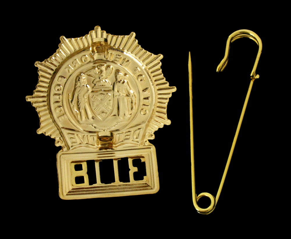 NYPD New York Police Detective Badge Solid Copper Replica Movie Props With No.3118