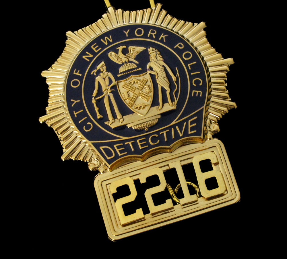 NYPD New York Police Detective Badge Solid Copper Replica Movie Props With No.2216
