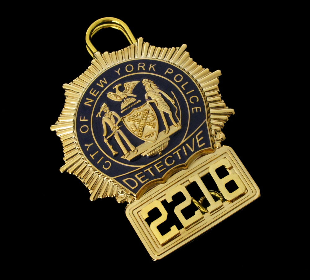 NYPD New York Police Detective Badge Solid Copper Replica Movie Props With No.2216