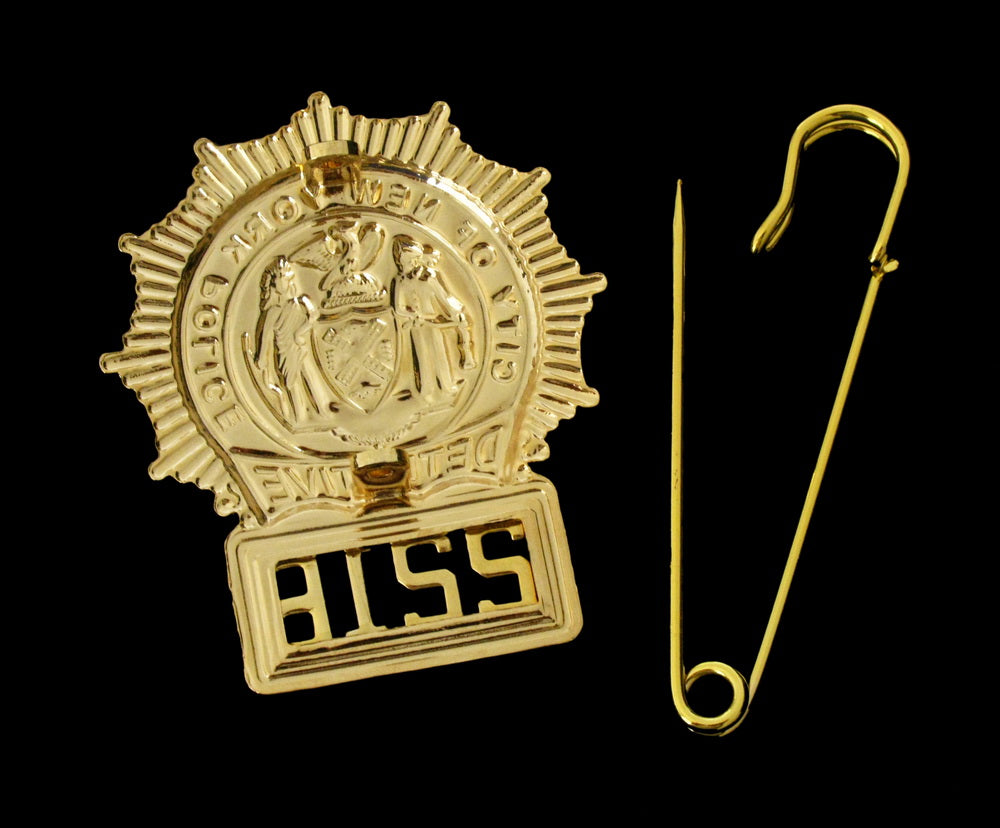 NYPD New York Police Detective Badge Solid Copper Replica Movie Props With No.2216