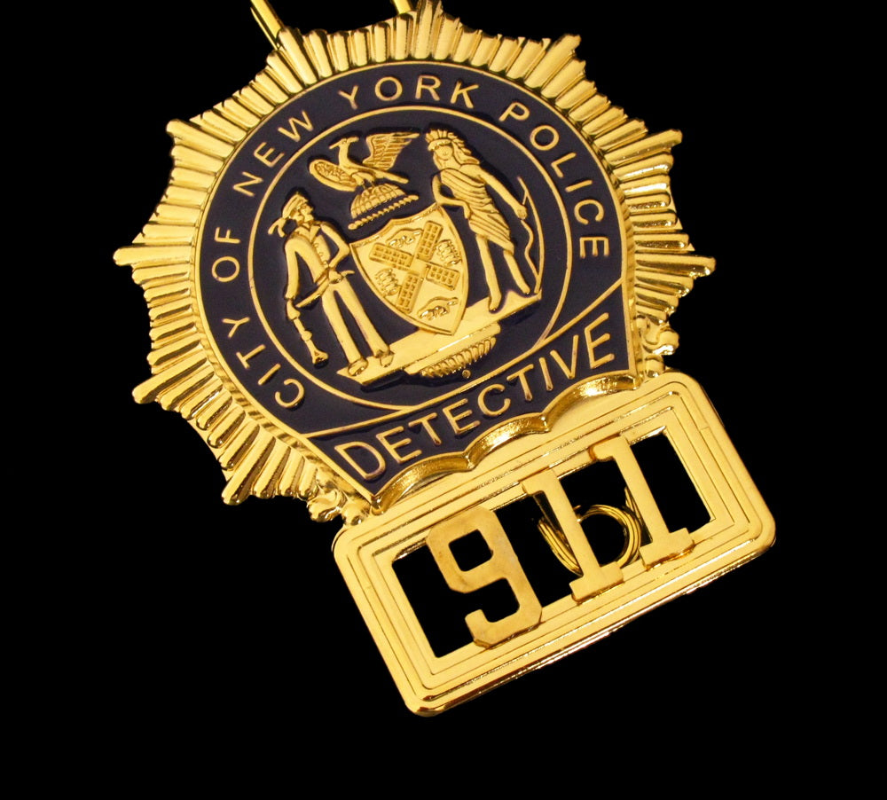 NYPD New York Police Detective Badge Solid Copper Replica Movie Props With No.911