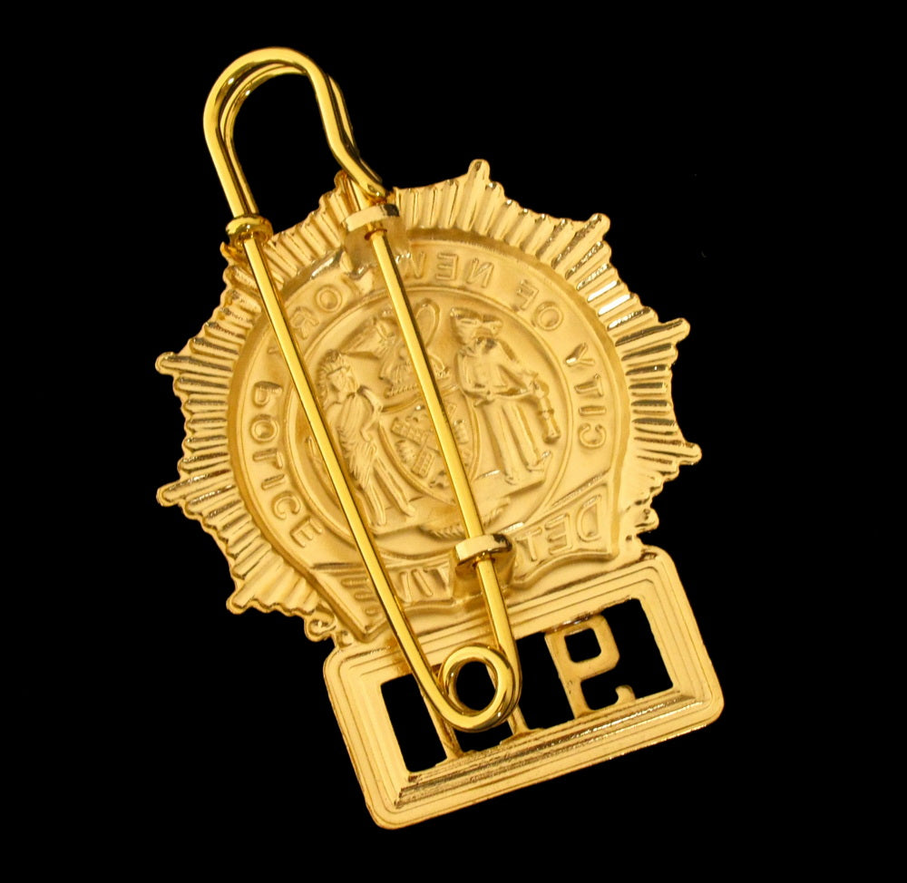 NYPD New York Police Detective Badge Solid Copper Replica Movie Props With No.911