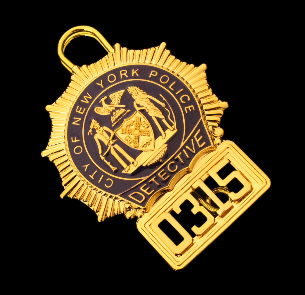 NYPD New York Police Detective Badge Solid Copper Replica Movie Props With No.0315