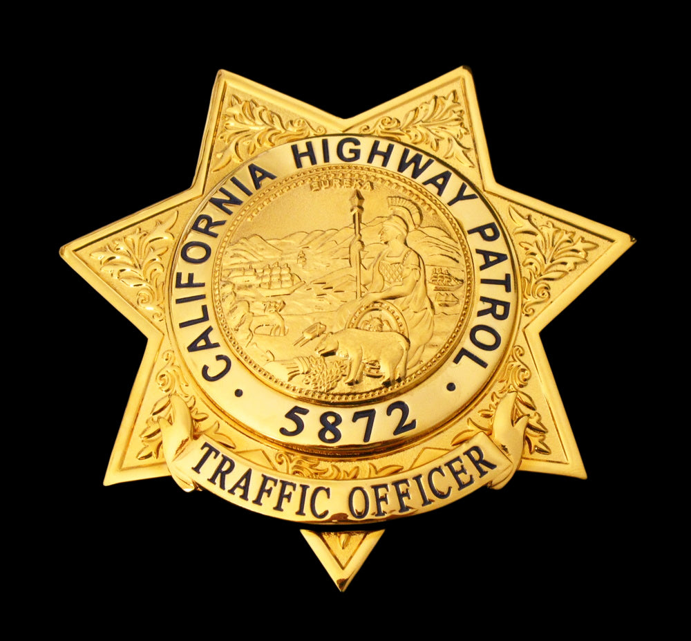 US CHP Traffic Officer Badge California Highway Patrol Replica Movie Props With Number 5872