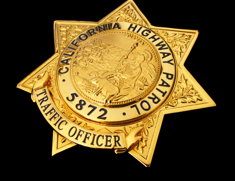 US CHP Traffic Officer Badge California Highway Patrol Replica Movie Props With Number 5872
