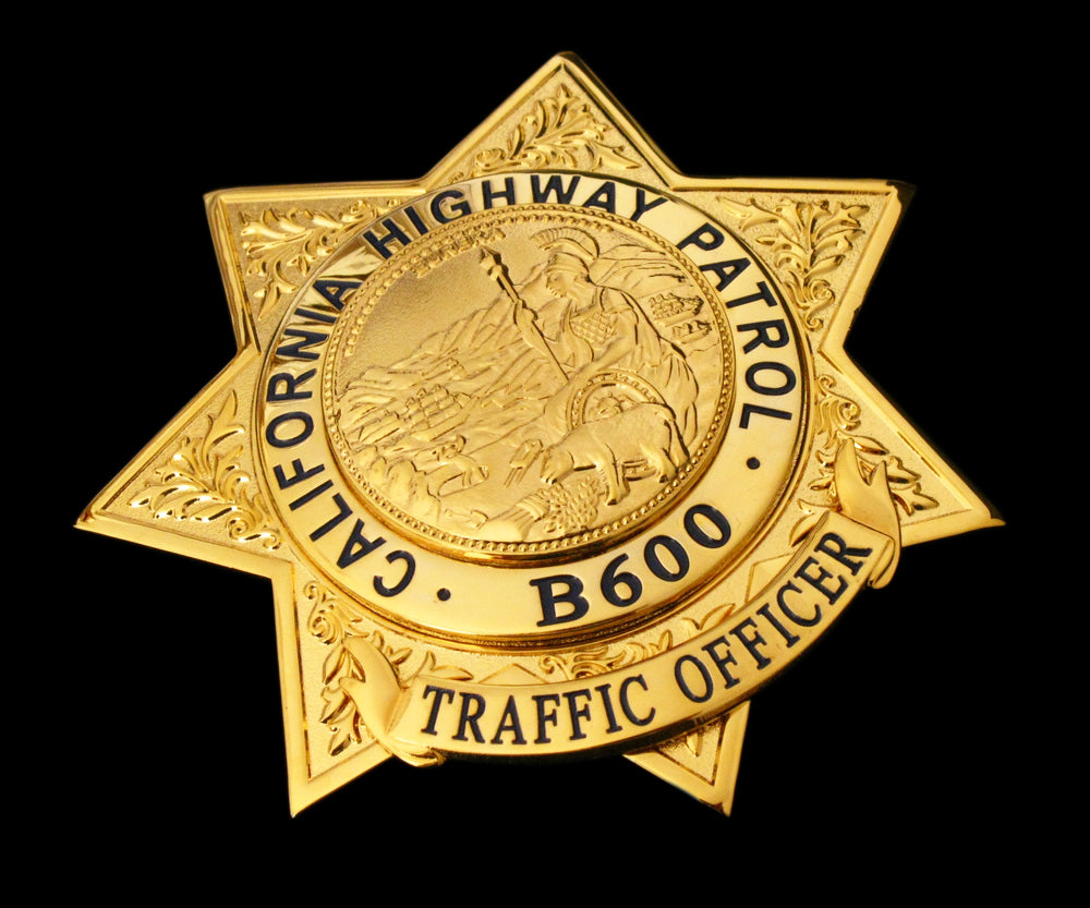 US CHP Traffic Officer Badge California Highway Patrol Replica Movie Props With Number B600