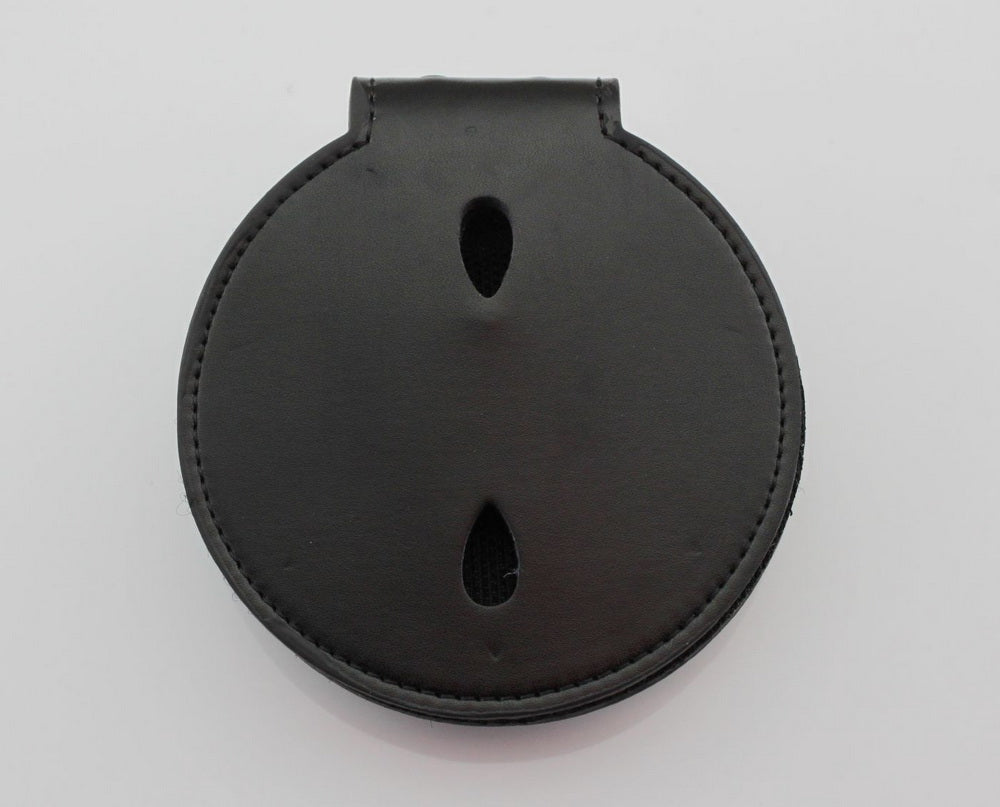 90mm Round Genuine Leather Holder/ Holster/ Wallet For Multi-size Police Badges