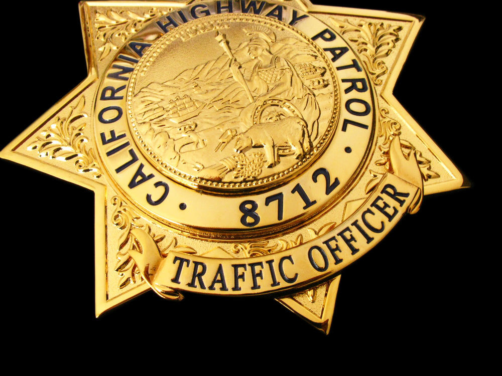 US CHP Traffic Officer Badge California Highway Patrol Replica Movie Props With Number 8712