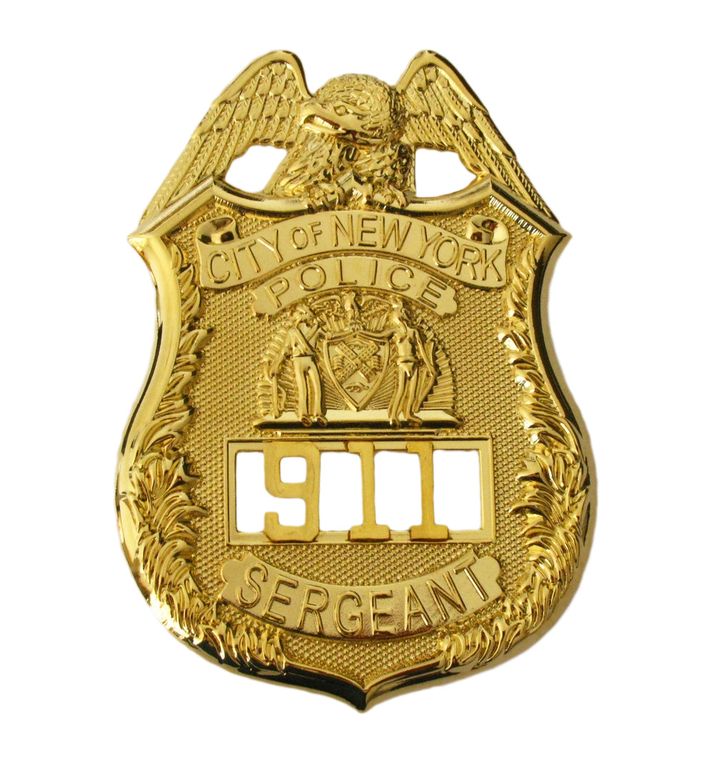 NYPD New York Police Sergeant Badge Replica Movie Props With No.911