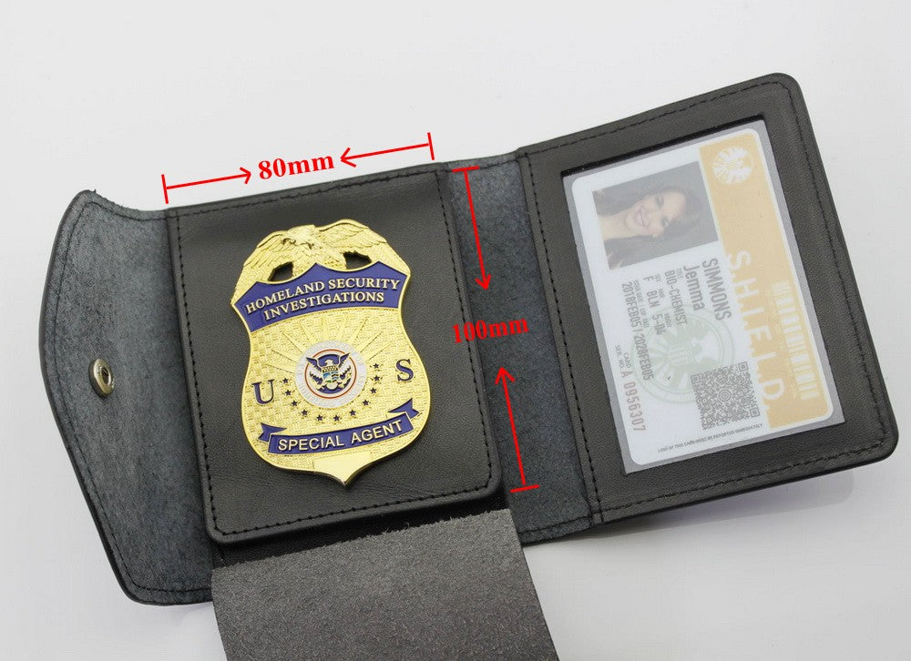 Top-grade Genuine Leather Holder/ Holster/ Wallet For Multi-size Police Badges & ID Card