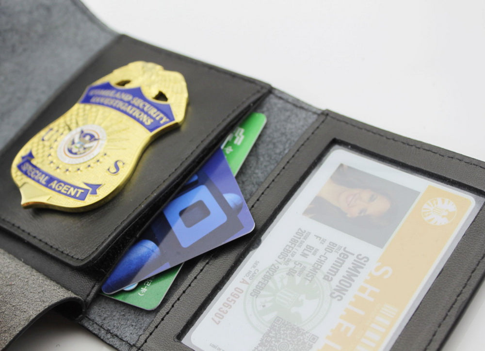 Top-grade Genuine Leather Holder/ Holster/ Wallet For Multi-size Police Badges & ID Card