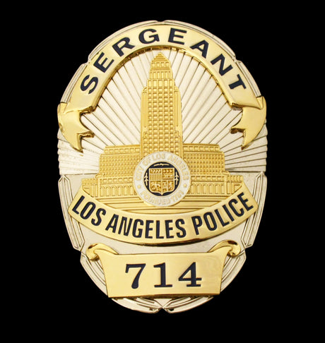 LAPD Sergeant #714 Los Angeles Police Badge Solid Copper Replica Movie Props