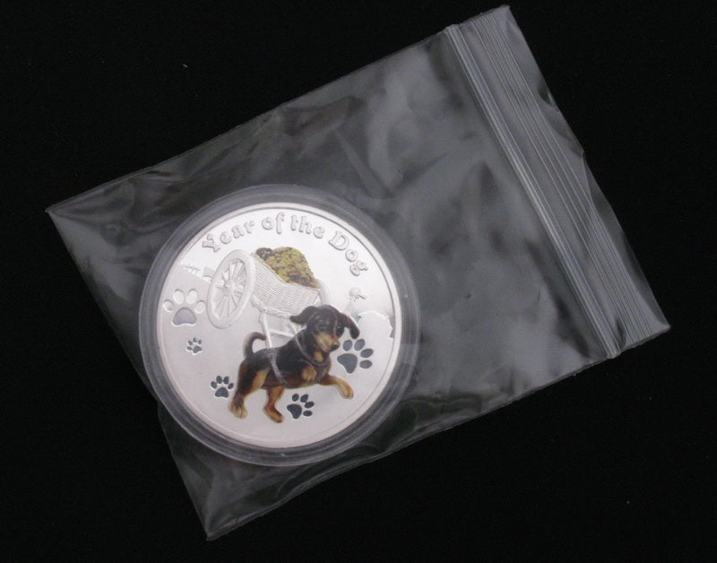 2018 Year of the Dog Lunar Zodiac A Dog Pull a Treasure Car Silver Coin