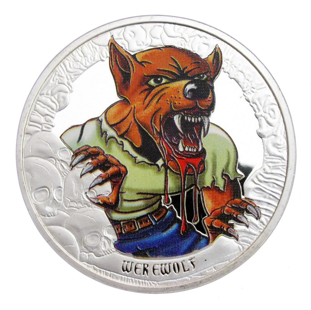 4 Pcs The Crypt Horror Tales Happy Halloween Colored Silver Commemorative Coins