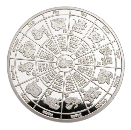 2018 Year of the Dog Lunar Zodiac A Dog Pull a Treasure Car Silver Coin
