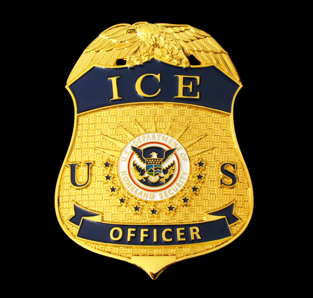 US ICE Officer Badge Solid Copper Replica Movie Props