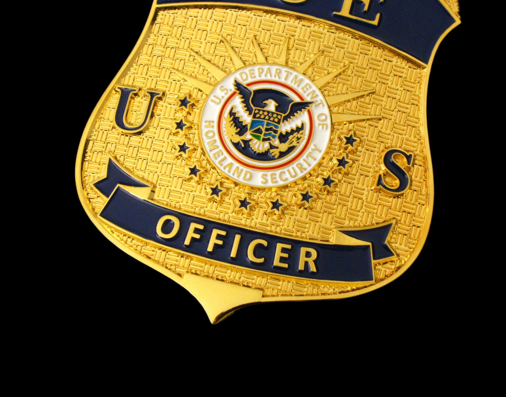 US ICE Officer Badge Solid Copper Replica Movie Props