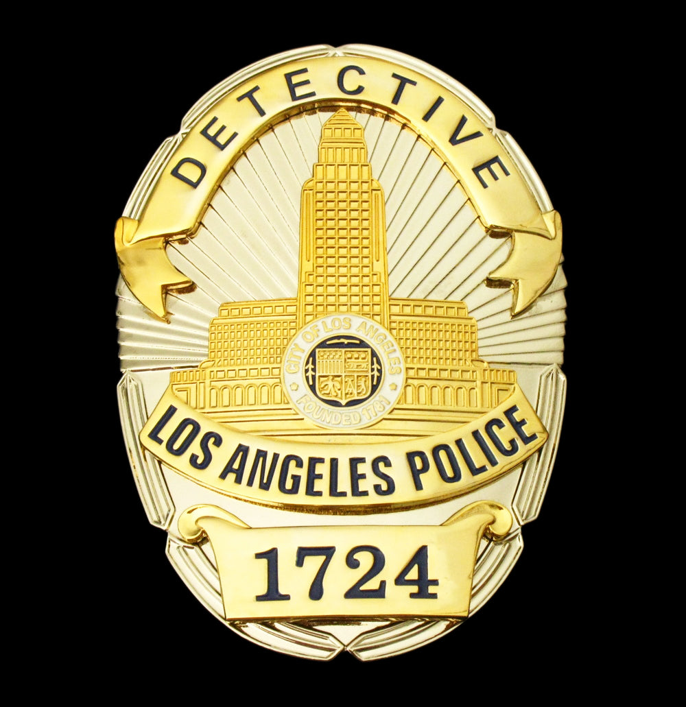 LAPD Detective #1724 Los Angeles Police Badge Solid Copper Replica Movie Props