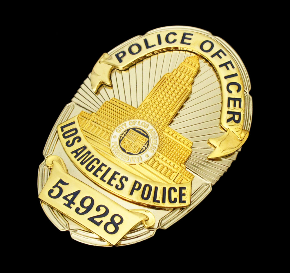 LAPD Police Officer #54928 Los Angeles Police Badge Solid Copper Replica Movie Props