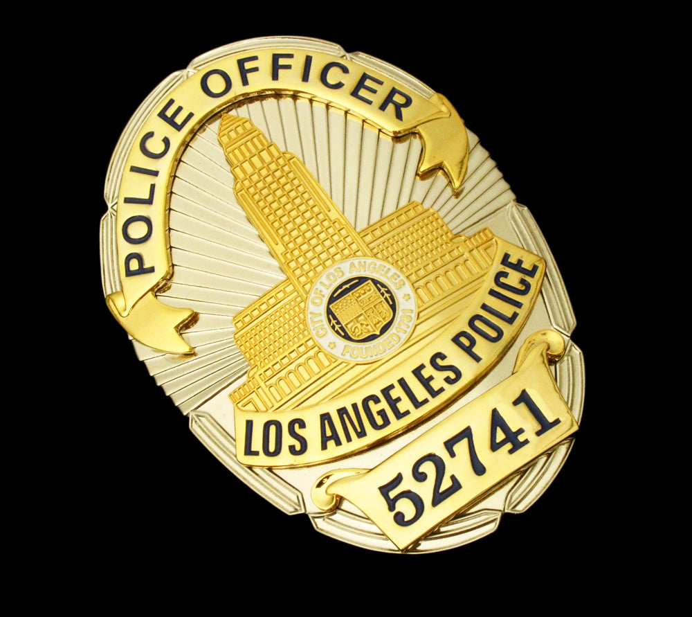 LAPD Police Officer #52741 Los Angeles Police Badge Solid Copper Replica Movie Props