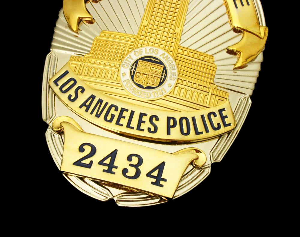 LAPD Detective #2434 Los Angeles Police Badge Solid Copper Replica Movie Props