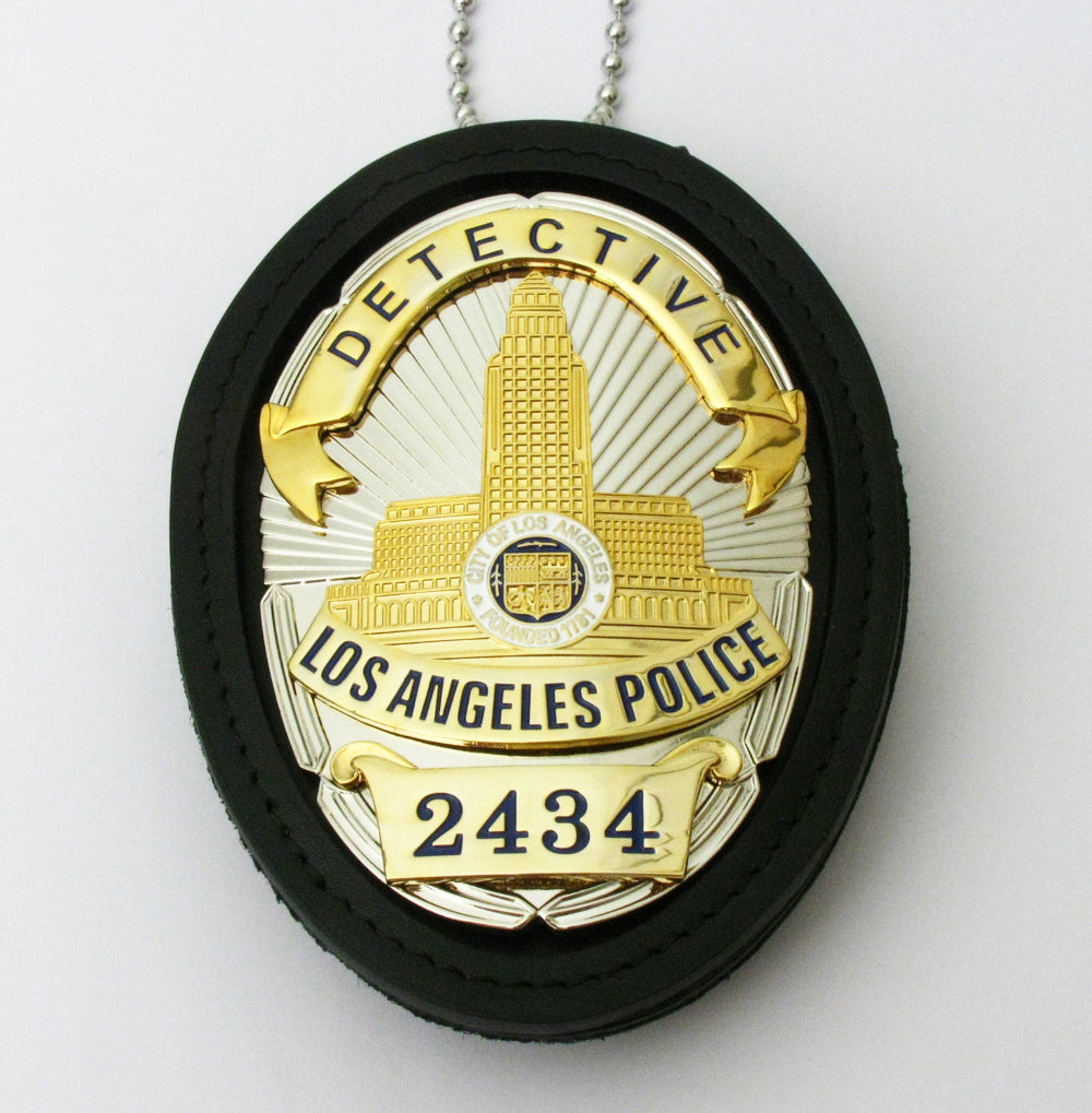 LAPD Detective #2434 Los Angeles Police Badge Solid Copper Replica Movie Props