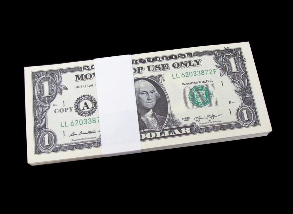 100x $1 Full Print Bills Stack Copy Dollar Movie Prop Money New Style