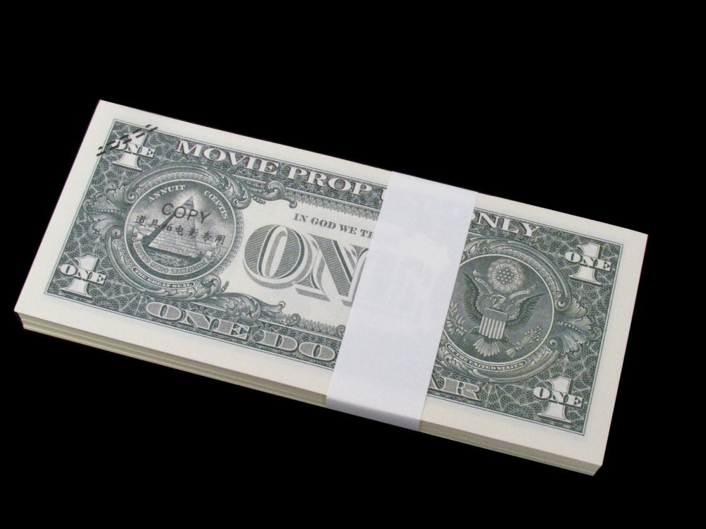 100x $1 Full Print Bills Stack Copy Dollar Movie Prop Money New Style