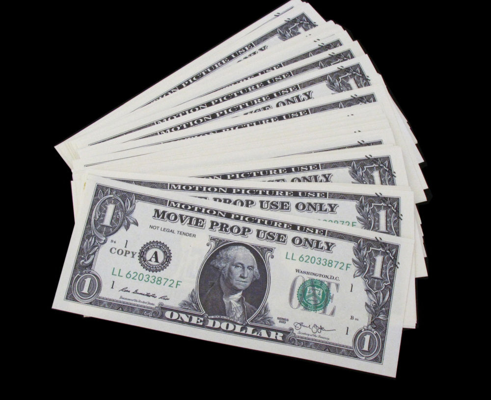 100x $1 Full Print Bills Stack Copy Dollar Movie Prop Money New Style