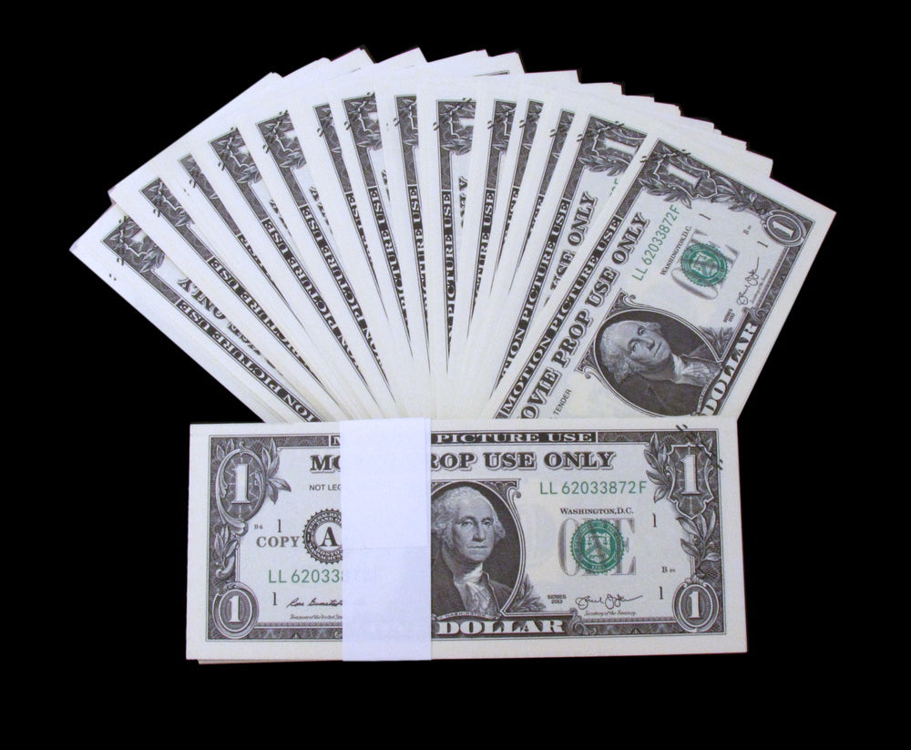 100x $1 Full Print Bills Stack Copy Dollar Movie Prop Money New Style