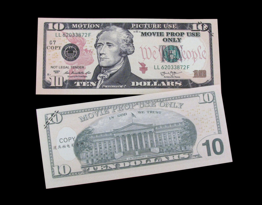 100x $10 Full Print Bills Stack Copy Dollar Movie Prop Money New Style