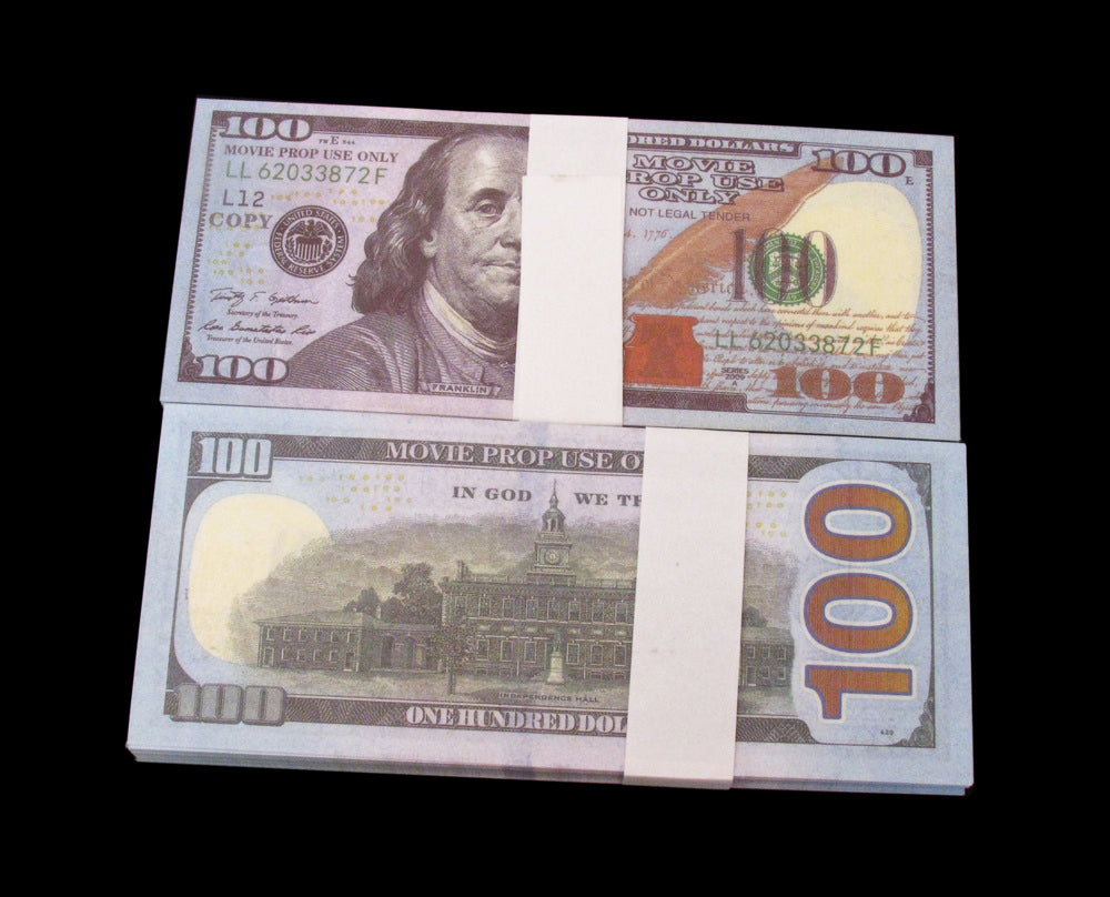100x 7 Bundles All Denominations Full Print Bills Mix Stacks New Series Copy Prop Money