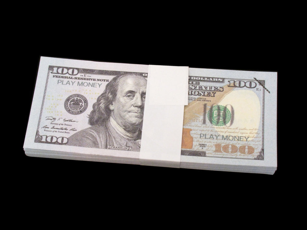 100x $100 PLAY MONEY FULL PRINT BILLS STACK MOVIE PROP BANKNOTES